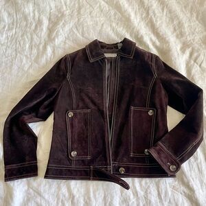 Liz Claiborne genuine suede bomber jacket
